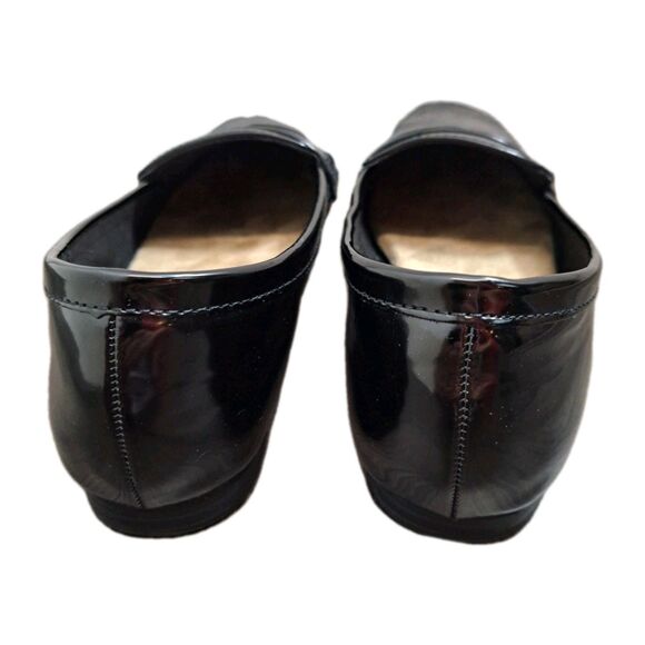 Pop Shiny Black Slip On Loafers. Comfy Memory Foam Shoes Women's Size 8M - Picture 4 of 7